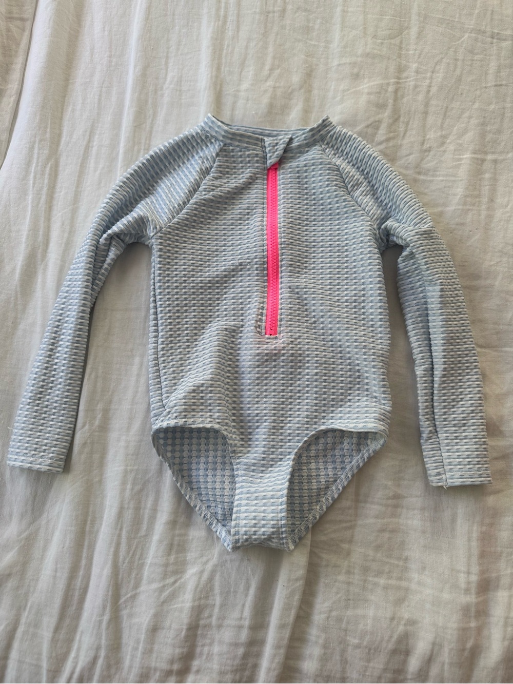 Old Navy Miami Pink Textured Zip Front Rashguard Swimsuit